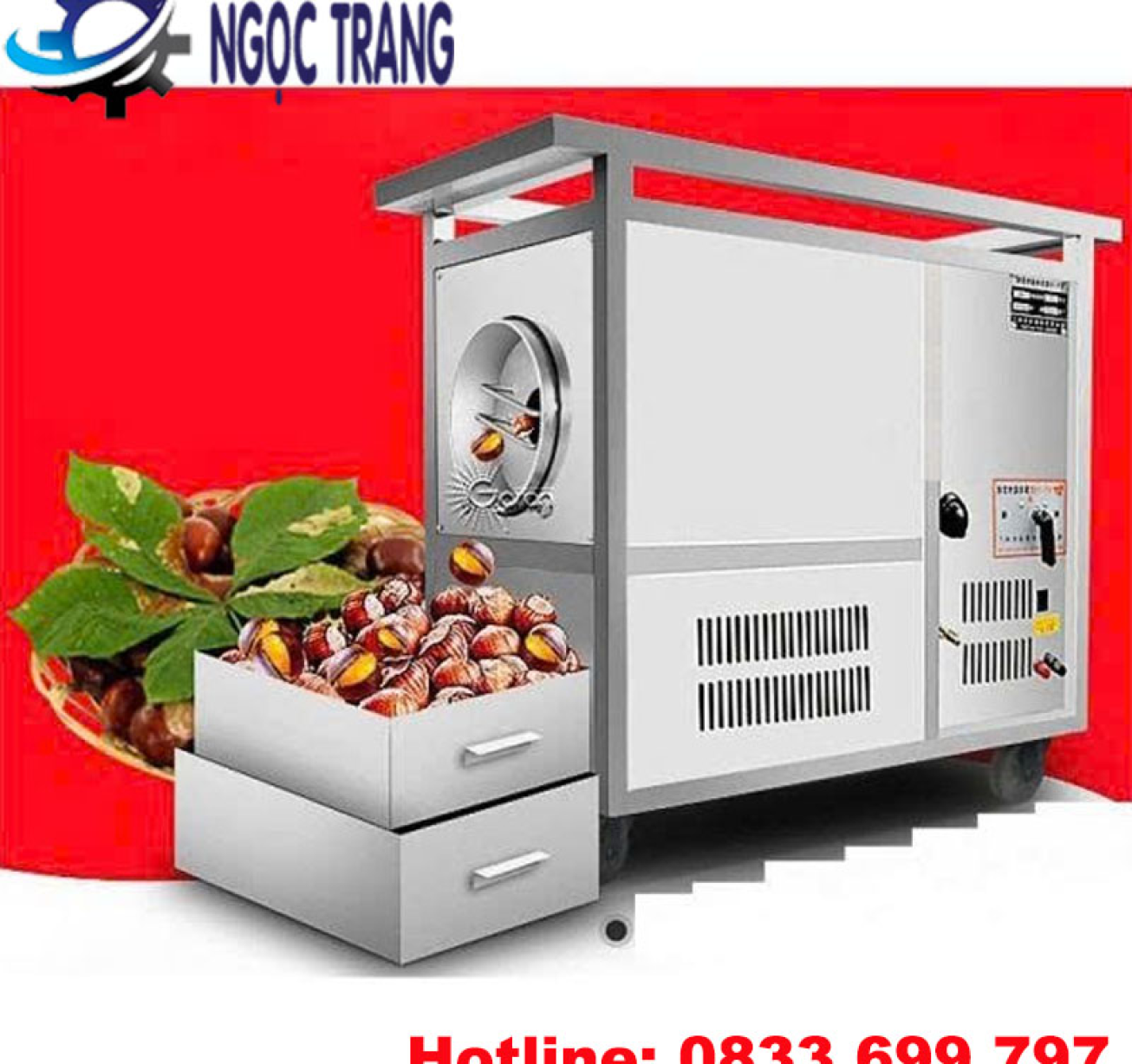 Máy rang hạt dẻ, máy rang hạt ngũ cốc công nghiệp, chất lượng cao