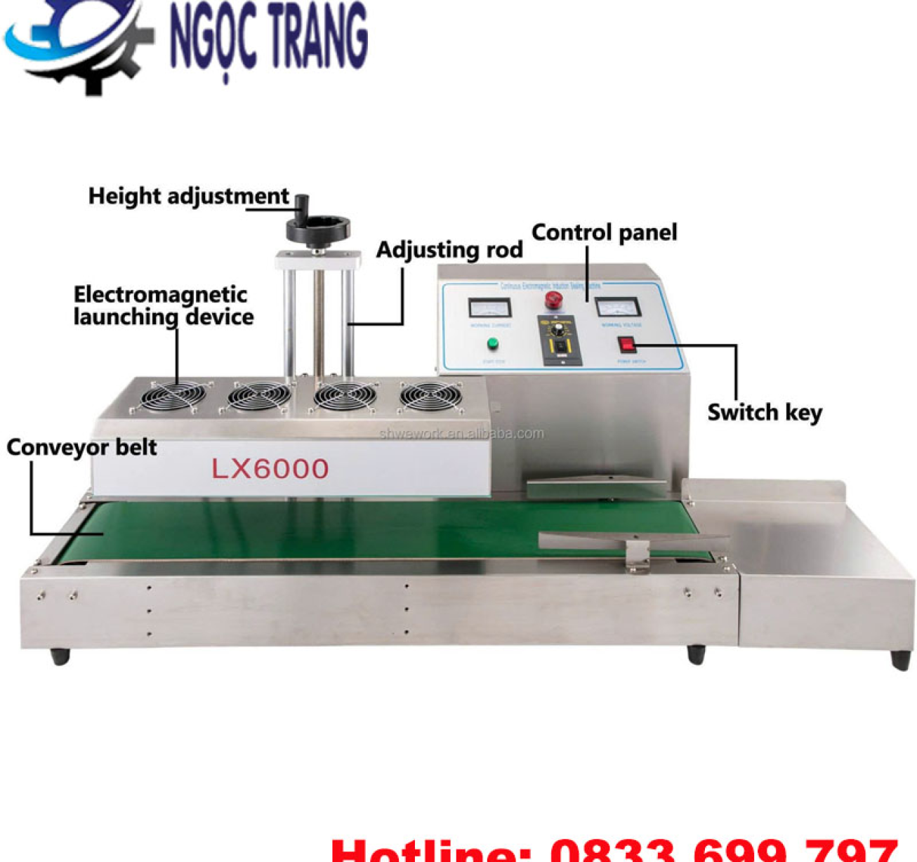 Máy seal màng nhôm LX6000 - Máy dán màng seal nhôm tiện lợi
