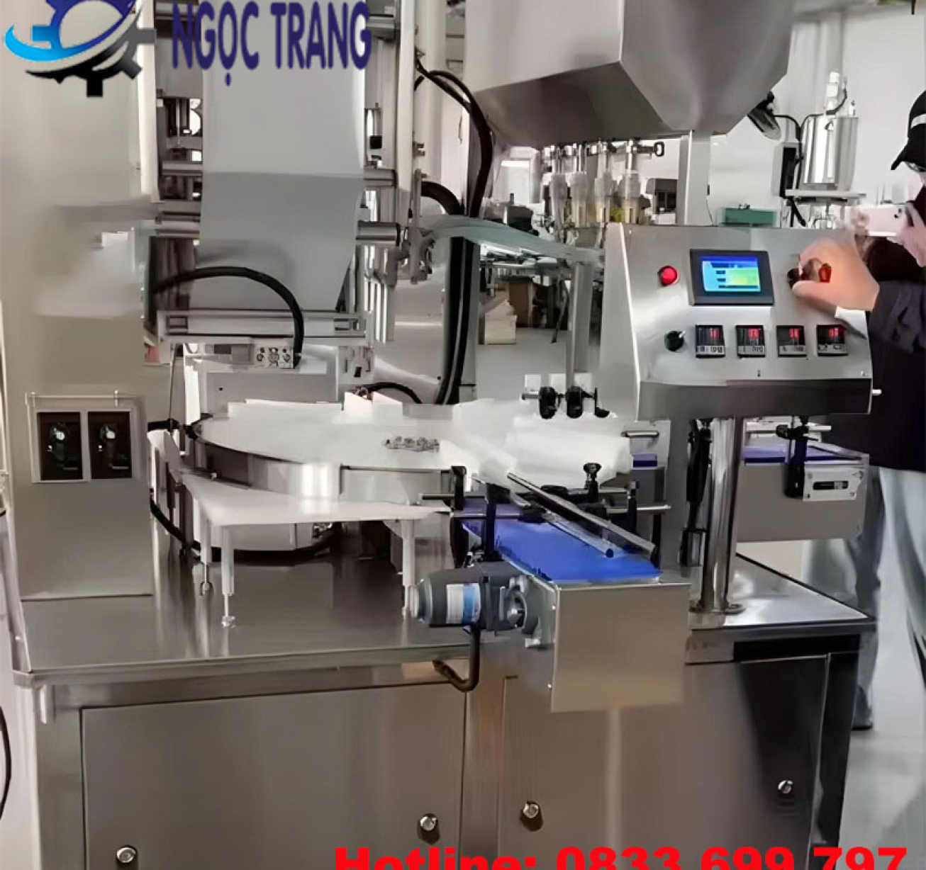 Máy seal màng nhôm tự động - Máy dán màng seal chai nhựa