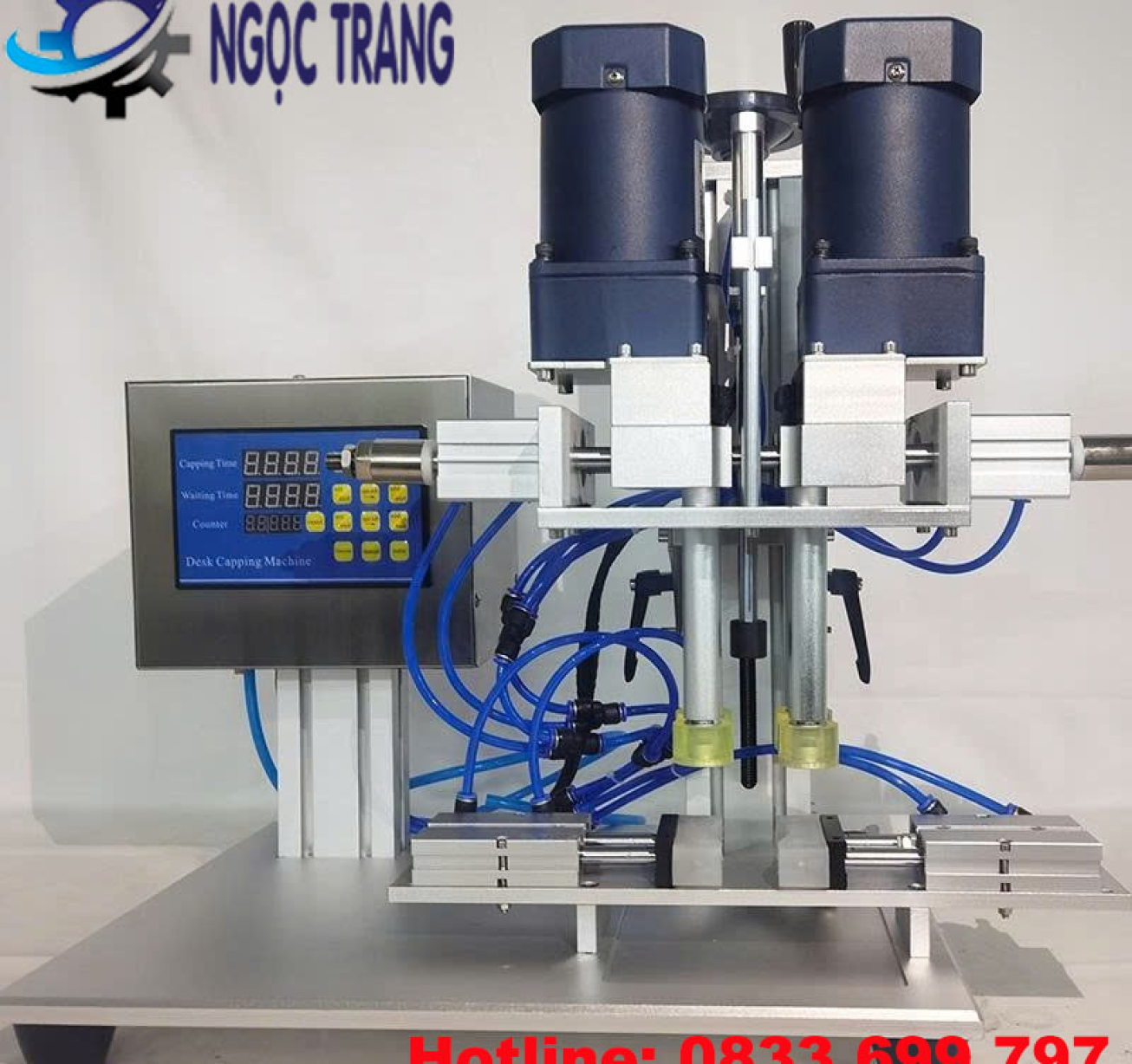 Máy vặn nắp chai 2 motor - Máy đóng siết nắp chai tốc độ cao