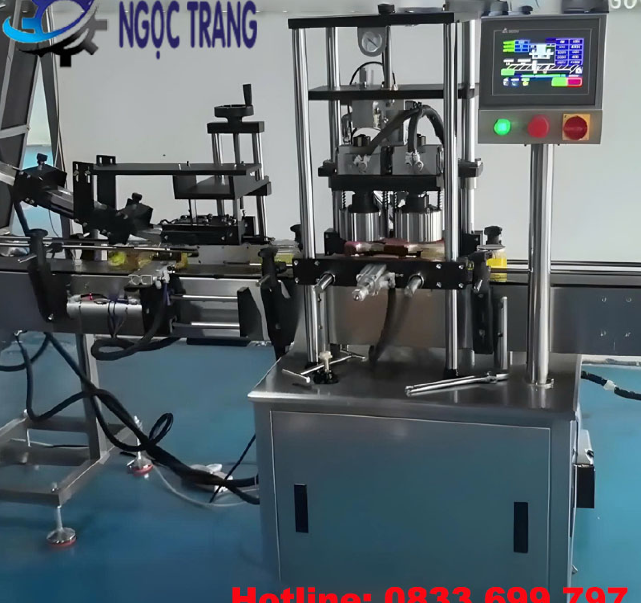Máy đóng nắp chai hút chân không - Máy siết nắp, vặn nắp chai