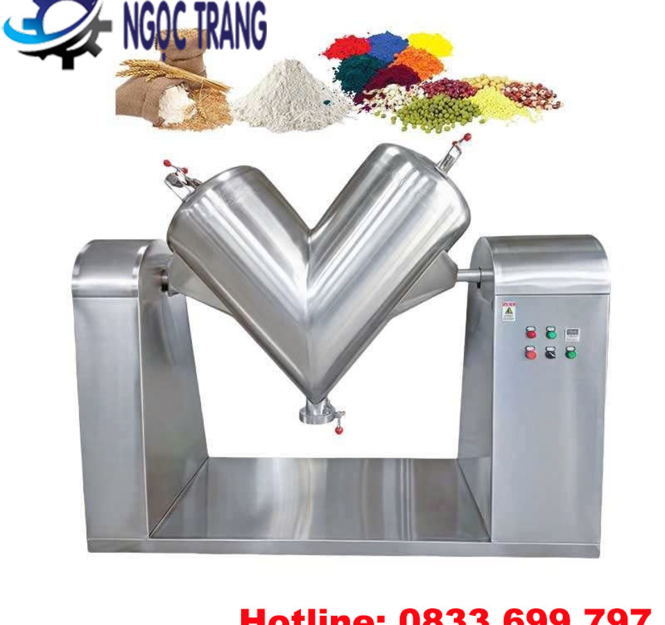 Máy trộn bột chữ V - Máy trộn bột dược liệu, mỹ phẩm chữ V