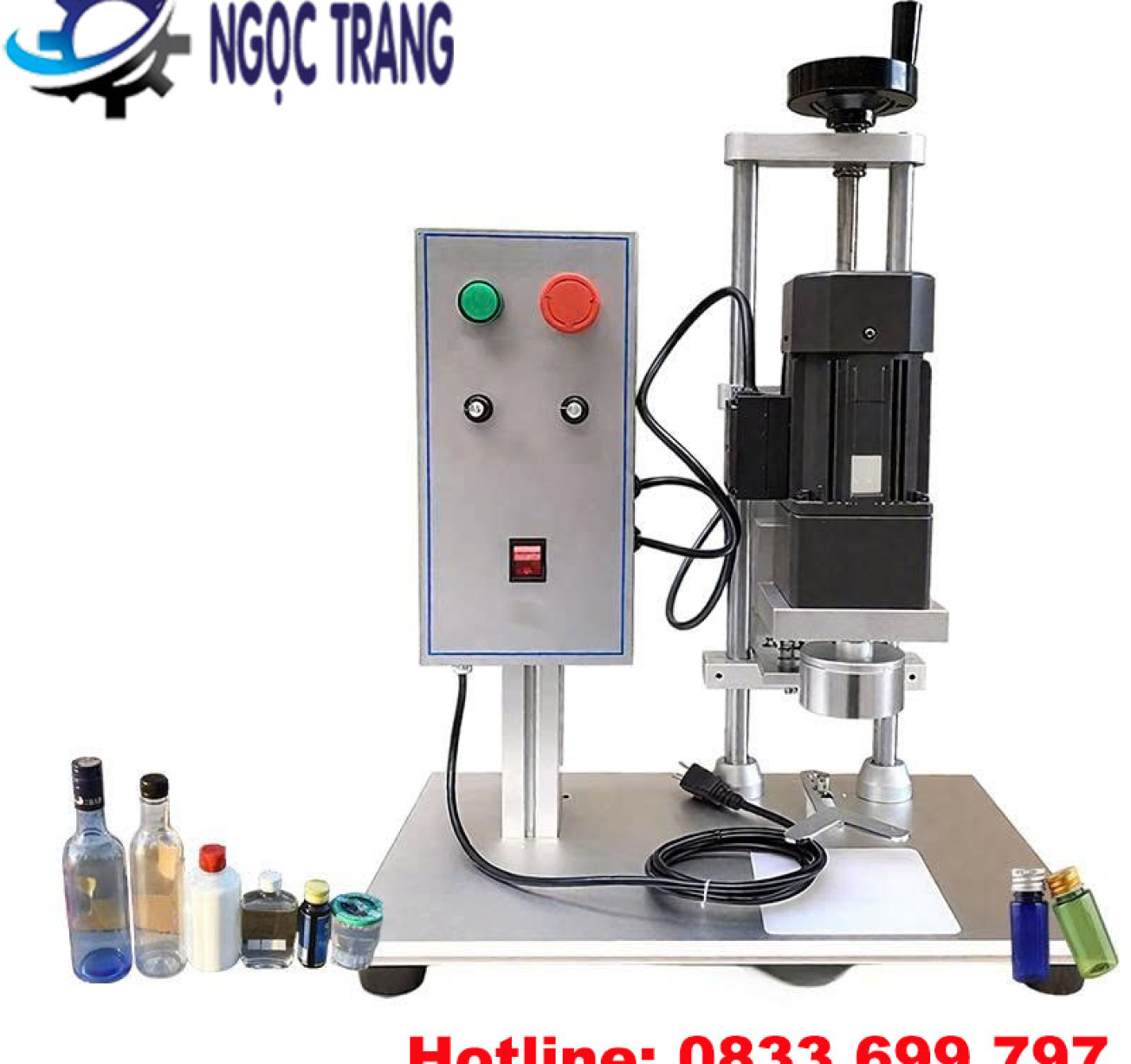 Máy đóng nắp chai 1 motor - Máy vặn nắp, siết nắp bán tự động