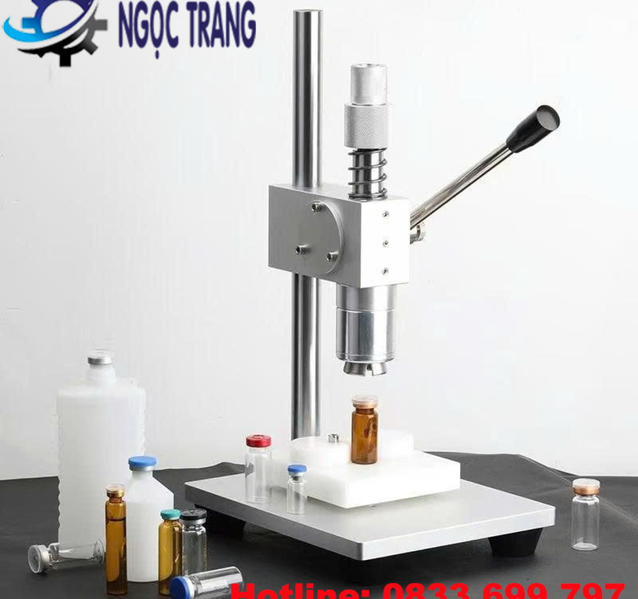 Máy dập nắp chai - Máy đóng nắp chai nước hoa vòi xịt