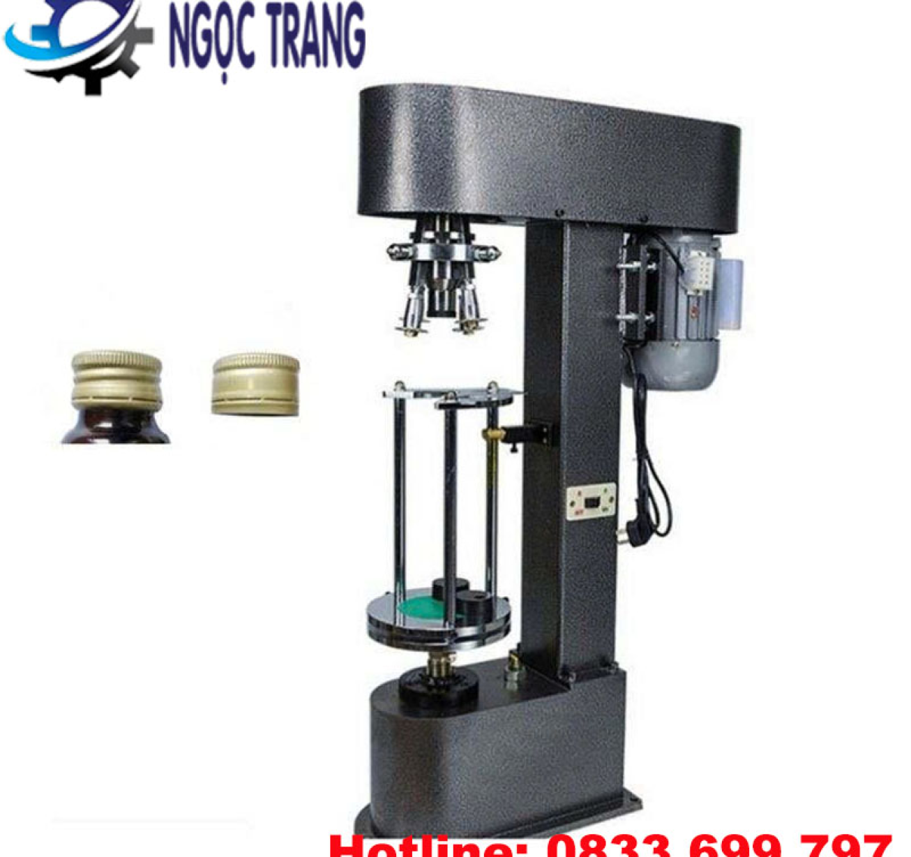 Máy đóng nắp chai thủy tinh - Máy siết nắp tạo ren bán tự động