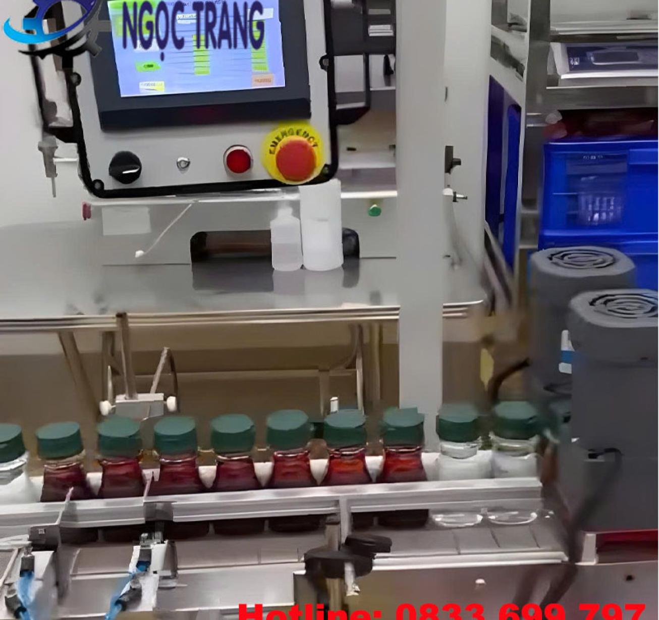 Máy vặn nắp chai - Máy đóng nắp chai tương ớt, sate tự động