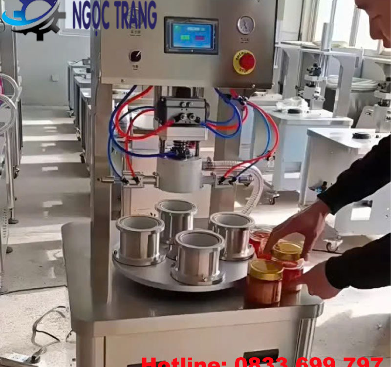 Máy đóng nắp chai hút chân không - Máy vặn nắp chai chặt và kín