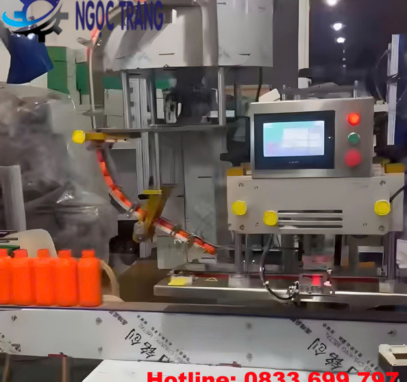Máy siết nắp chai tự động - Hệ thống cấp nắp và vặn nắp chai