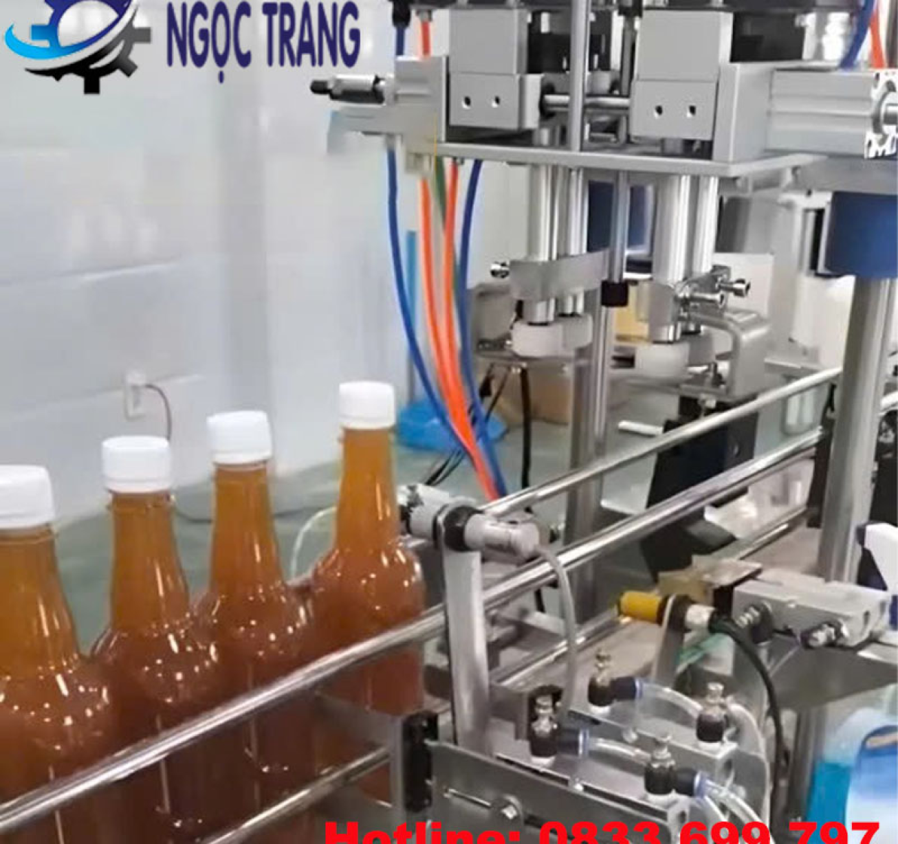 Máy đóng nắp chai tự động - Máy siết nắp chai mật ong kín