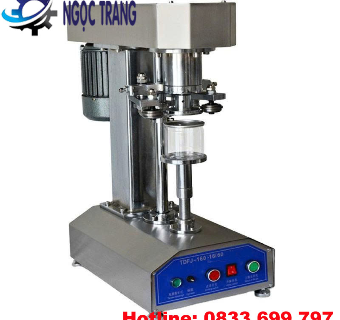 Máy viền mí lon chân thấp - Máy ghép mí lon bán tự động