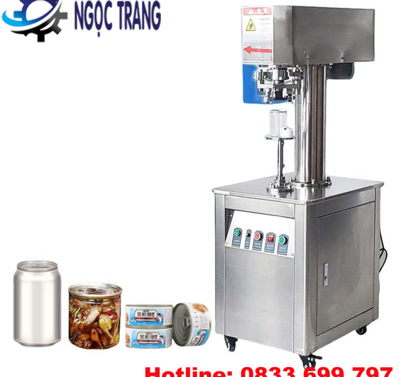 Máy viền mí lon chân cao - Máy viền mí đồ hộp, lon sữa