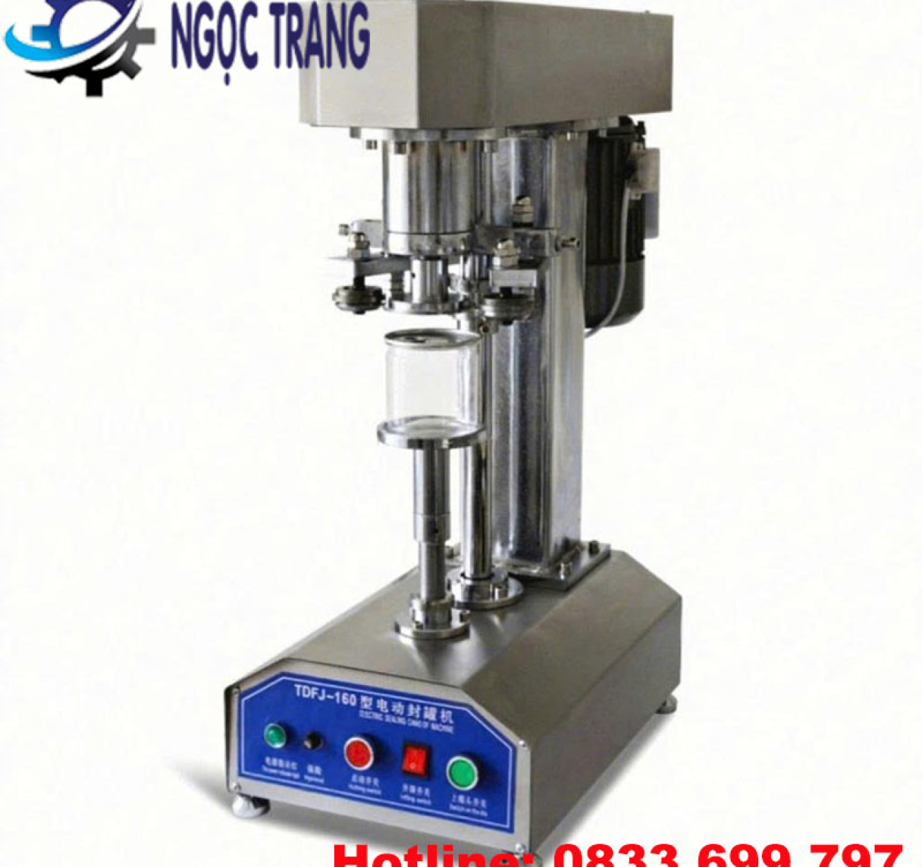 Máy viền mí nắp nhôm - Máy ghép mí lon chân thấp bán tự động