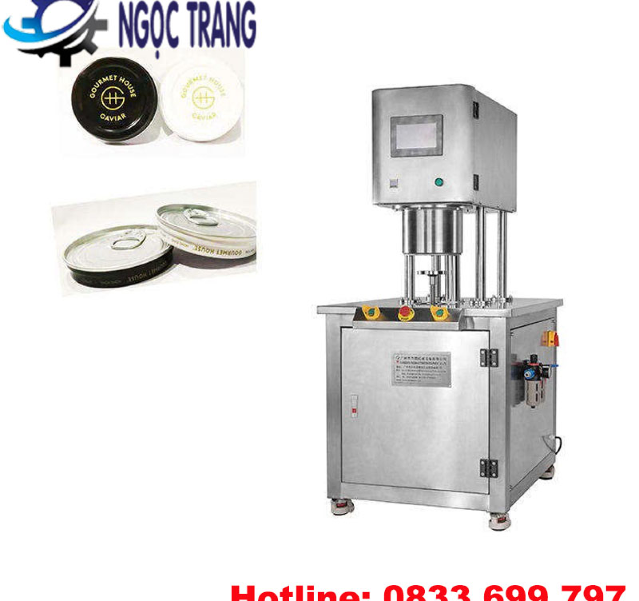Máy viền mí lon hút chân không - Máy viền mí đồ, lon sữa bột