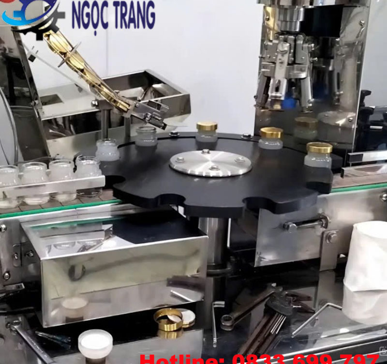 Máy viền mí hũ yến - Máy viền mí nắp hũ, chai, lọ tự động