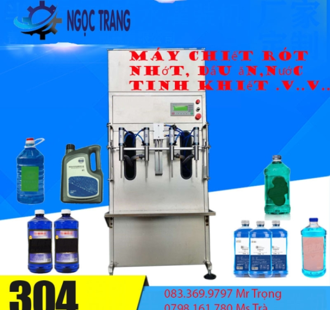 Máy chiết rót 2 vòi bán tự động chiết dầu nhớt