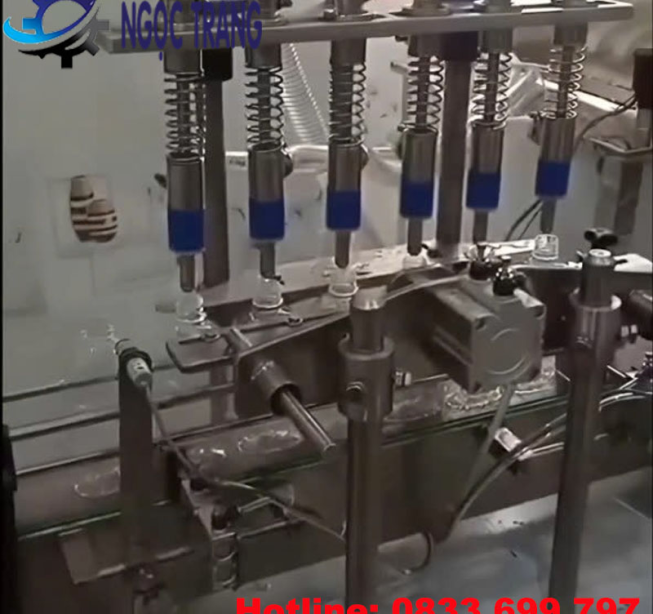 Dây chuyền chiết rót 6 vòi - Dây chuyền sản xuất tự động inox