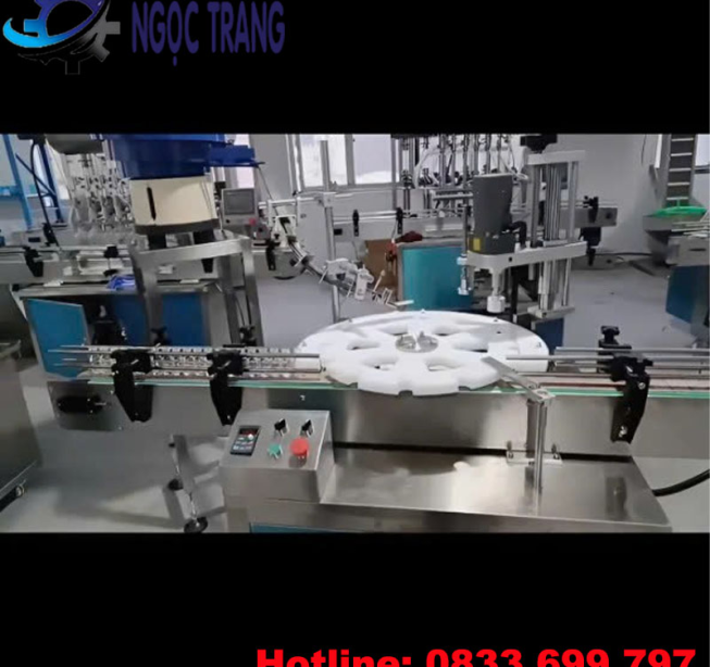 Máy cấp nắp và vặn nắp chai - Máy đóng nắp chai tự động