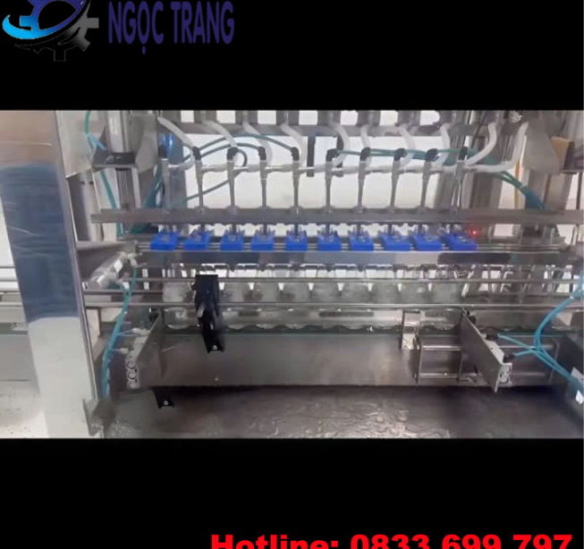 Máy chiết rót 10 vòi tự động - Máy chiết rót vặn nắp chai