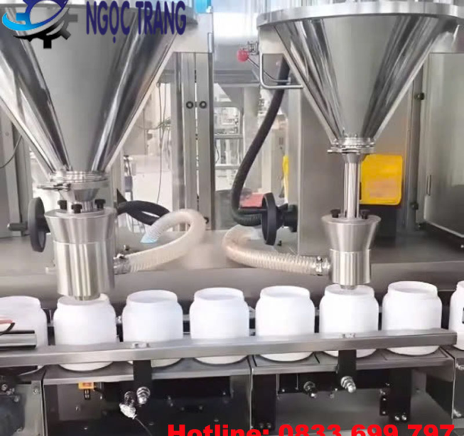 Máy chiết rót bột - Máy chiết rót dạng bột 2 vòi tự động