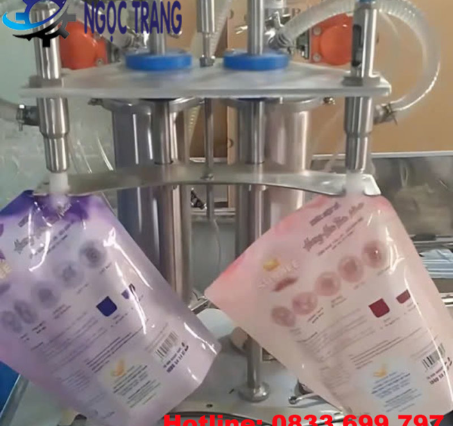 Máy chiết rót túi 2 vòi - Máy chiết rót túi nước giặt, nước xả