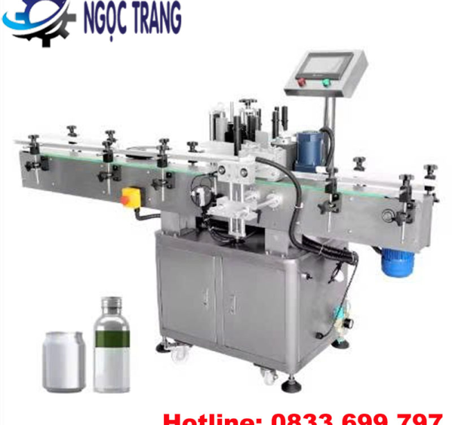 Máy dán nhãn tự động chai tròn - Máy dán nhãn decal cuộn chai tròn