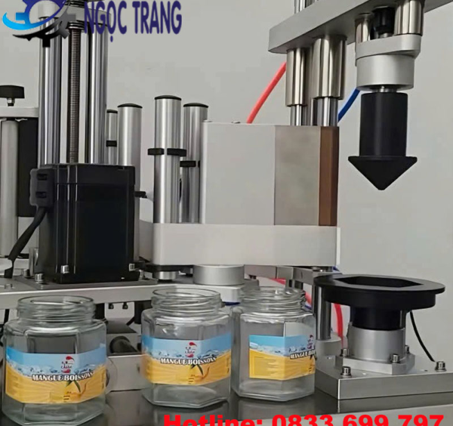 Máy dán nhãn chai lục giác - Máy dán nhãn hiện đại tốc độ cao