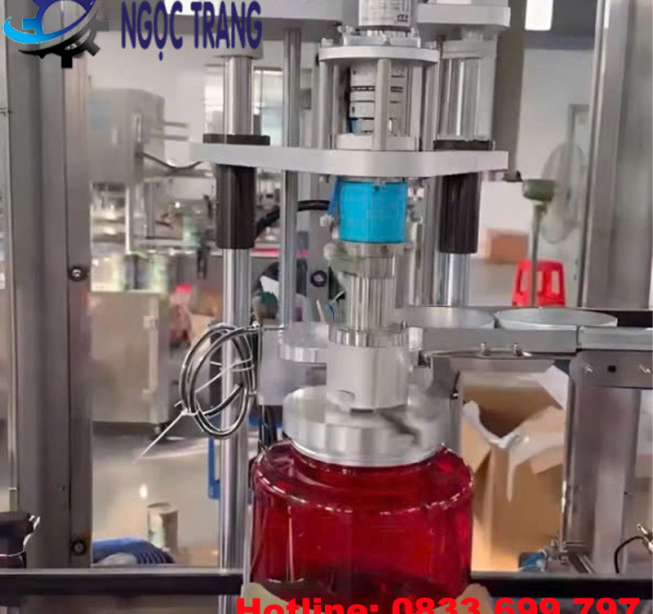 Máy vặn nắp chai tự động - Máy siết nắp chai, lọ, hũ tốc độ cao