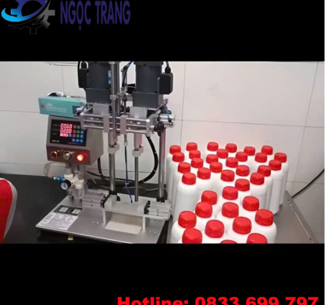 Máy đóng nắp chai 2 motor - Máy siết nắp chai bán tự động