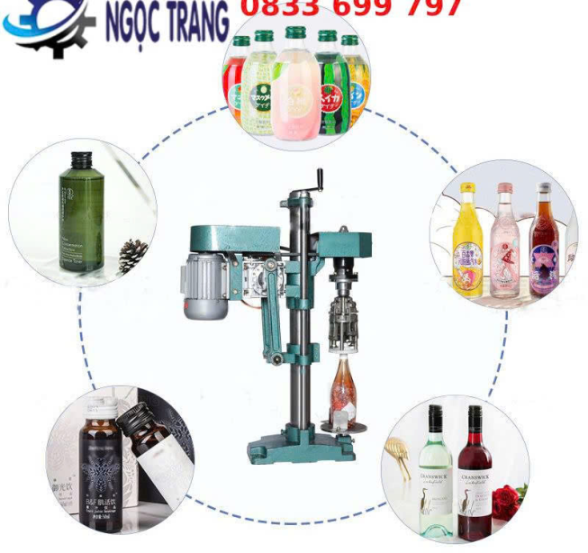 Máy đóng nắp chai rượu bán tự động - Máy siết nắp nhôm