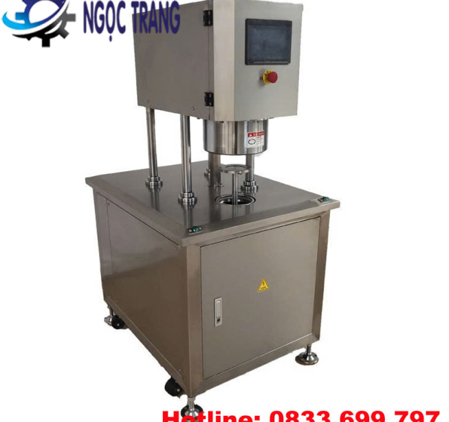Máy viền mí đồ hộp hút chân không - Máy ghép mí lon sữa bột
