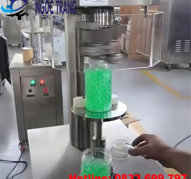 Máy viền mí nắp nhôm chân cao - Máy viền mí lon sữa bột, bia